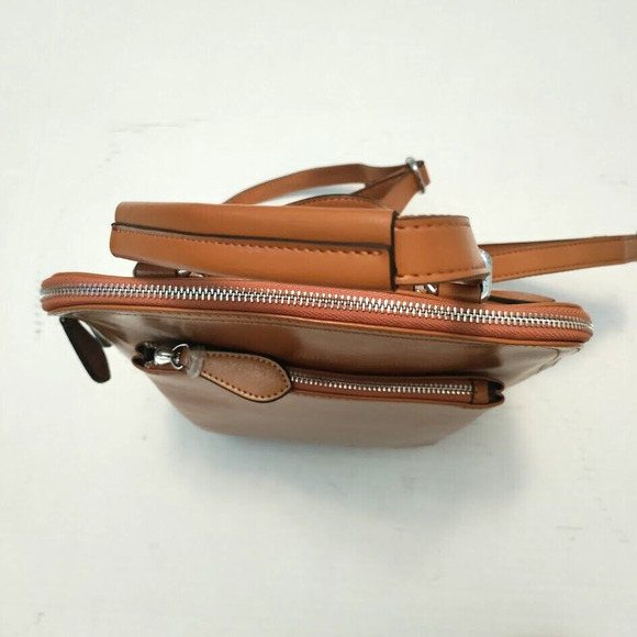 HESHE Backpack Cowhide and Manmade Leather Convertible Purse Brown main image 6